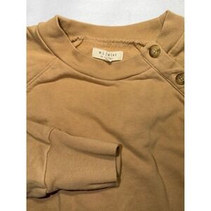 Madewell Mile(s) Sweatshirt Womens XXS Tan Button Shoulder Raglan French Terry
